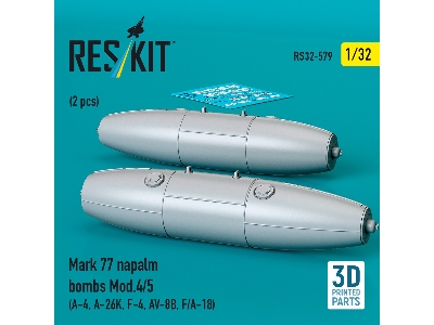 Mark 77 Napalm Bombs Mod.4/5 (2 Pcs / 3d Printed) - image 1