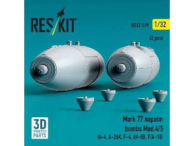 Mark 77 Napalm Bombs Mod.4/5 (2 Pcs / 3d Printed) - image 2