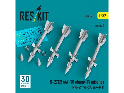 R-27er (Aa-10 Alamo-c) Missiles (4 Pcs / 3d Printed) - image 1