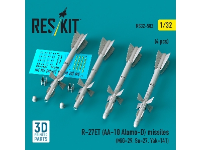 R-27et (Aa-10 Alamo-d) Missiles (4 Pcs / 3d Printed) - image 1