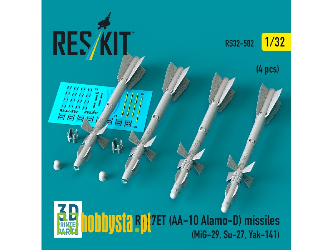 R-27et (Aa-10 Alamo-d) Missiles (4 Pcs / 3d Printed) - image 1