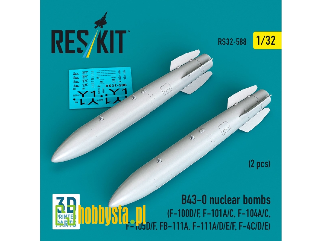 B43-0 Nuclear Bombs (2 Pcs / 3d Printed) - image 1