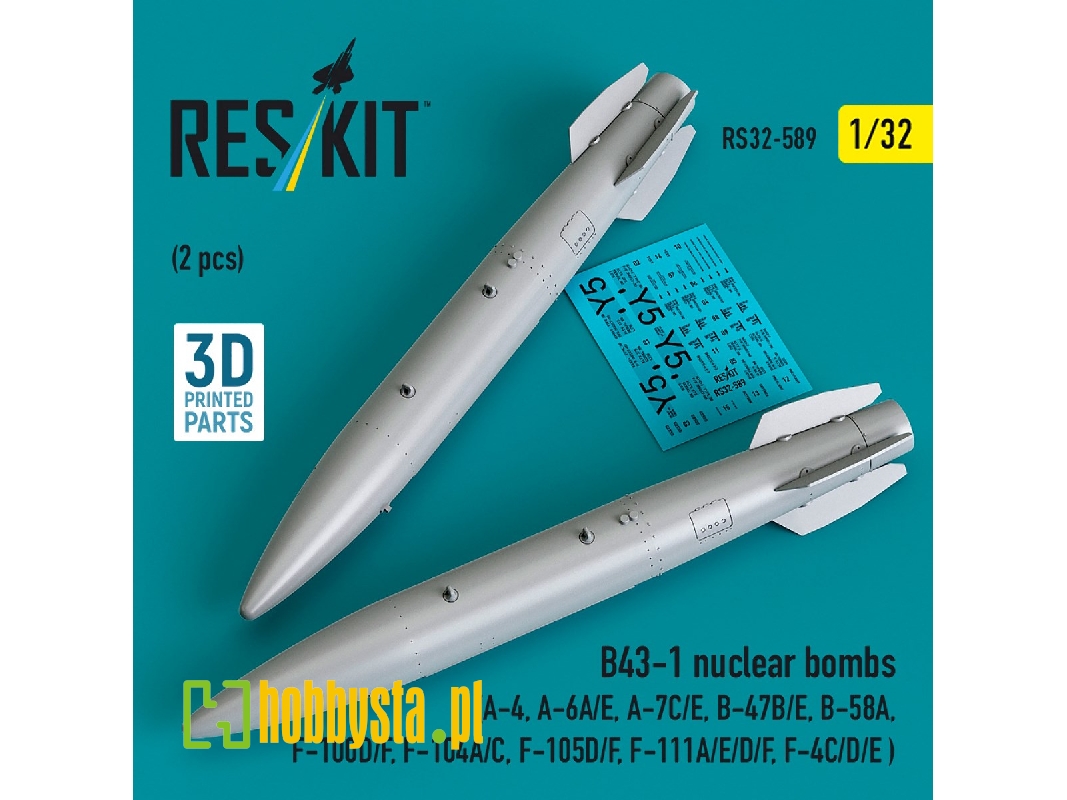 B43-1 Nuclear Bombs (2 Pcs / 3d Printed) - image 1