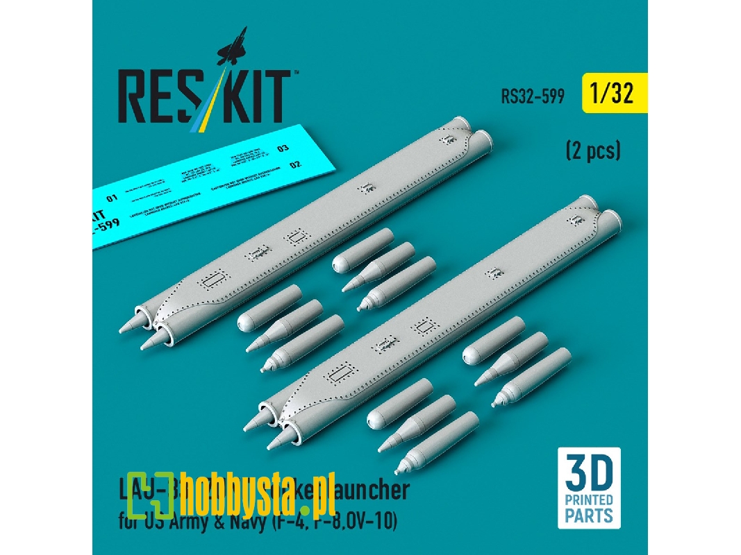 Lau-33 Zuni Rocket Launcher For Us Army & Navy (2 Pcs / 3d Printed) - image 1