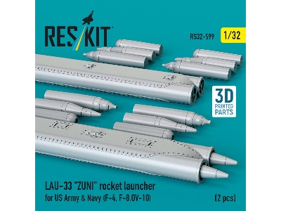 Lau-33 Zuni Rocket Launcher For Us Army & Navy (2 Pcs / 3d Printed) - image 2