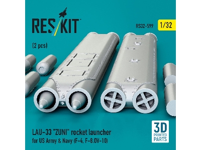 Lau-33 Zuni Rocket Launcher For Us Army & Navy (2 Pcs / 3d Printed) - image 3