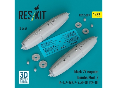 Mark 77 Napalm Bombs Mod.2 (2 Pcs / 3d Printed) - image 1
