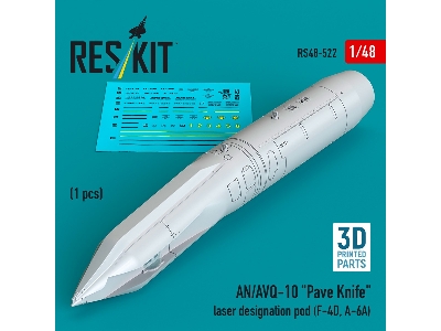 An/Avq-10 "pave Knife" Laser Designation Pod  (1 Piece / 3d Printed) - image 1