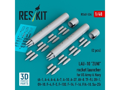 Lau-10 "zuni" Rocket Launcher For Us Army & Navy (2 Pcs / 3d Printed) - image 1