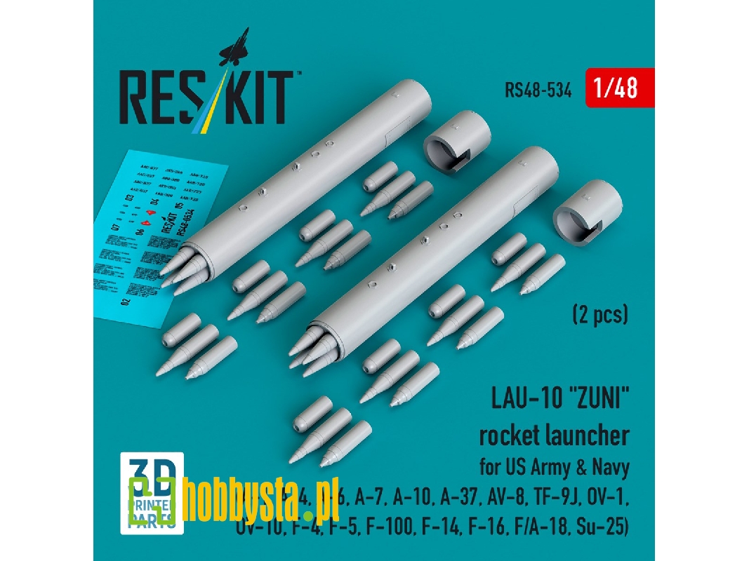 Lau-10 "zuni" Rocket Launcher For Us Army & Navy (2 Pcs / 3d Printed) - image 1
