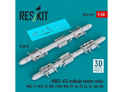 Mbd2-u6-67u Multiple Bombs Racks (2 Pcs / 3d Printed) - image 1