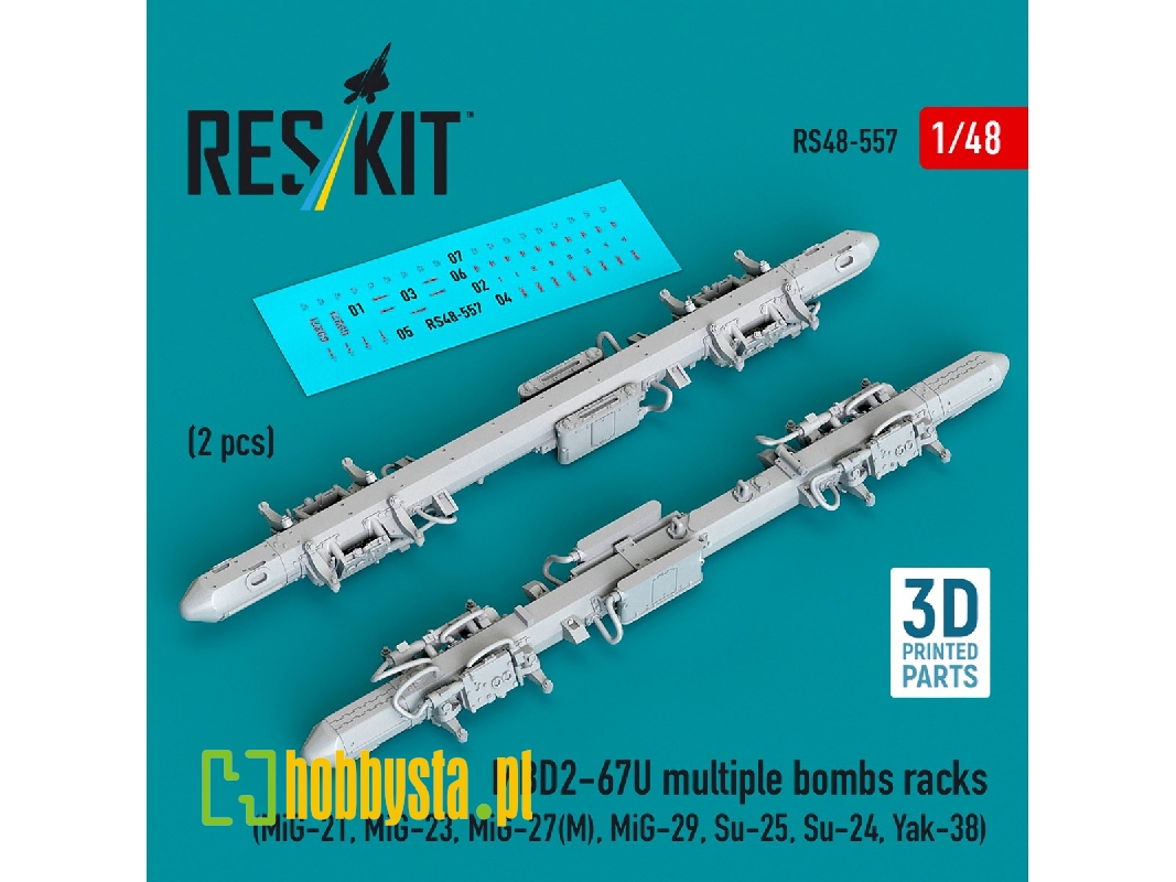 Mbd2-u6-67u Multiple Bombs Racks (2 Pcs / 3d Printed) - image 1 Mbd2-u6-67u Multiple Bombs Racks (2 Pcs / 3d Printed) - image 1