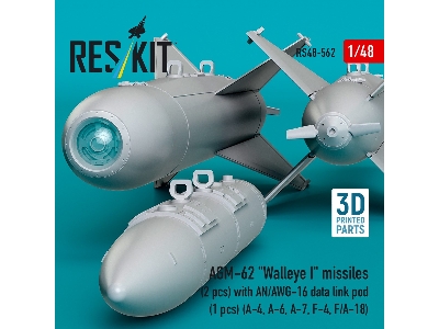 Agm-62 "walleye I" Missiles (2 Pcs) With An/Awg-16 Data Link Pod (1 Piece) - 3d Printed - image 2