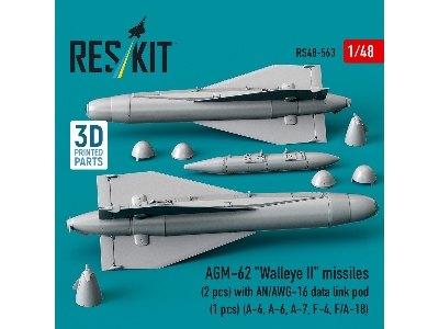 Agm-62 "walleye Ii" Missiles (2 Pcs) With An/Awg-16 Data Link Pod (1 Piece) - 3d Printed - image 2