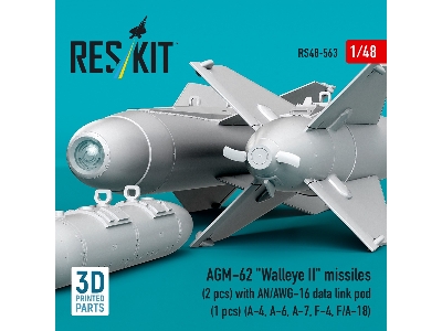 Agm-62 "walleye Ii" Missiles (2 Pcs) With An/Awg-16 Data Link Pod (1 Piece) - 3d Printed - image 3