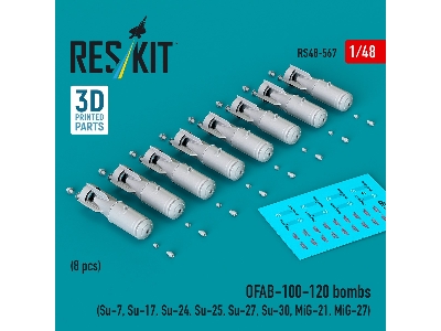 Ofab-100-120 Bombs (8 Pcs / 3d Printed) - image 1