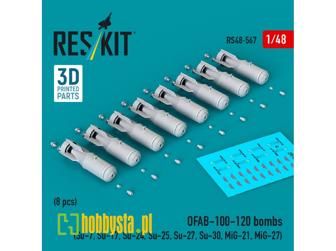 Ofab-100-120 Bombs (8 Pcs / 3d Printed) - image 1