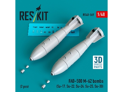 Fab-500 M-62 Bombs (2 Pcs / 3d Printed) - image 1