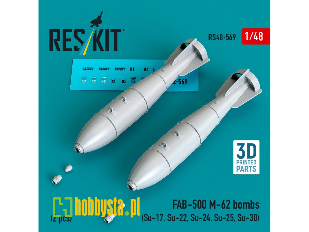 Fab-500 M-62 Bombs (2 Pcs / 3d Printed) - image 1