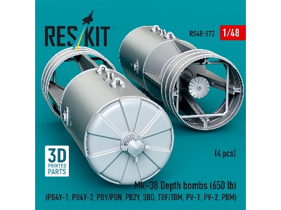 Mk.38 Depth Bombs 650 Lb (4 Pcs / 3d Printed) - image 3