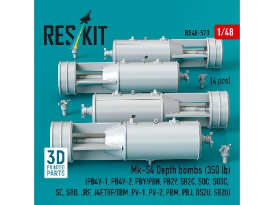 Mk.54 Depth Bombs 350 Lb (4 Pcs / 3d Printed) - image 2