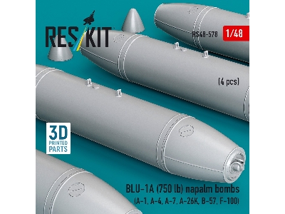 Blu-1a (750 Lb) Napalm Bombs (4 Pcs / 3d Printed) - image 2