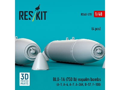 Blu-1a (750 Lb) Napalm Bombs (4 Pcs / 3d Printed) - image 3