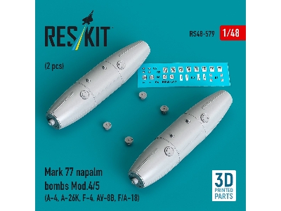 Mark 77 Napalm Bombs Mod.4/5 (2 Pcs / 3d Printed) - image 1