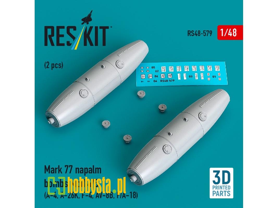 Mark 77 Napalm Bombs Mod.4/5 (2 Pcs / 3d Printed) - image 1