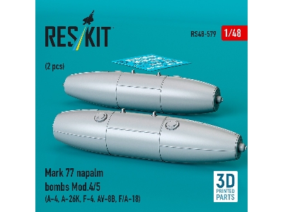 Mark 77 Napalm Bombs Mod.4/5 (2 Pcs / 3d Printed) - image 2