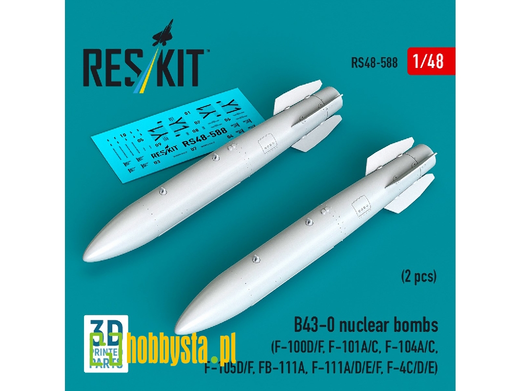 B43-0 Nuclear Bombs (2 Pcs / 3d Printed) - image 1