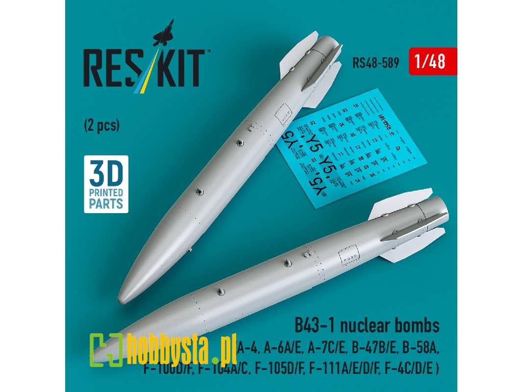 B43-1 Nuclear Bombs (2 Pcs / 3d Printed) - image 1