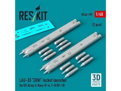 Lau-33 Zuni Rocket Launcher For Us Army & Navy (2 Pcs / 3d Printed) - image 1