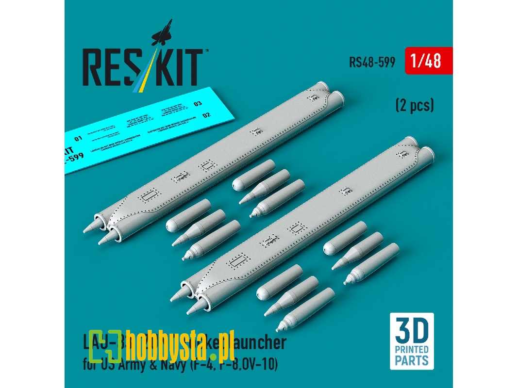 Lau-33 Zuni Rocket Launcher For Us Army & Navy (2 Pcs / 3d Printed) - image 1