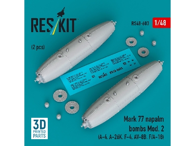 Mark 77 Napalm Bombs Mod.2 (2 Pcs / 3d Printed) - image 1