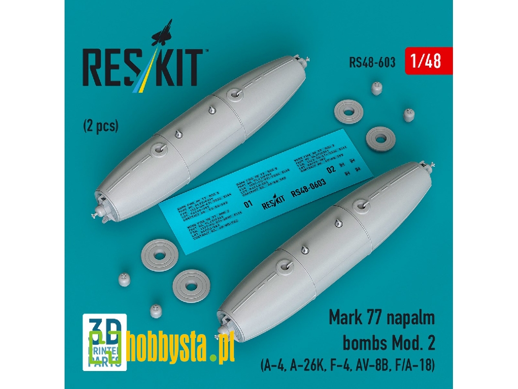 Mark 77 Napalm Bombs Mod.2 (2 Pcs / 3d Printed) - image 1