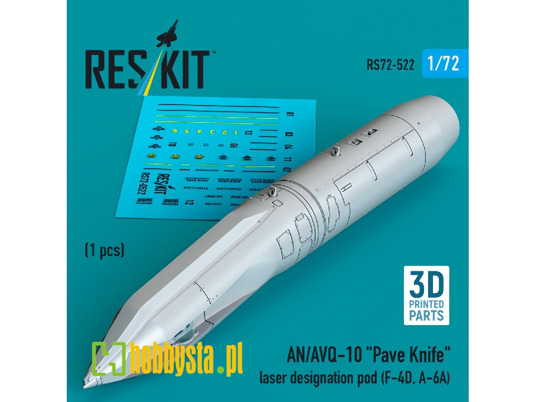 An/Avq-10 "pave Knife" Laser Designation Pod (1 Piece / 3d Printed) - image 1 An/Avq-10 "pave Knife" Laser Designation Pod (1 Piece / 3d Printed) - image 1
