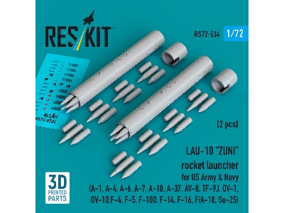 Lau-10 "zuni" Rocket Launcher For Us Army & Navy (2 Pcs / 3d Printed) - image 1
