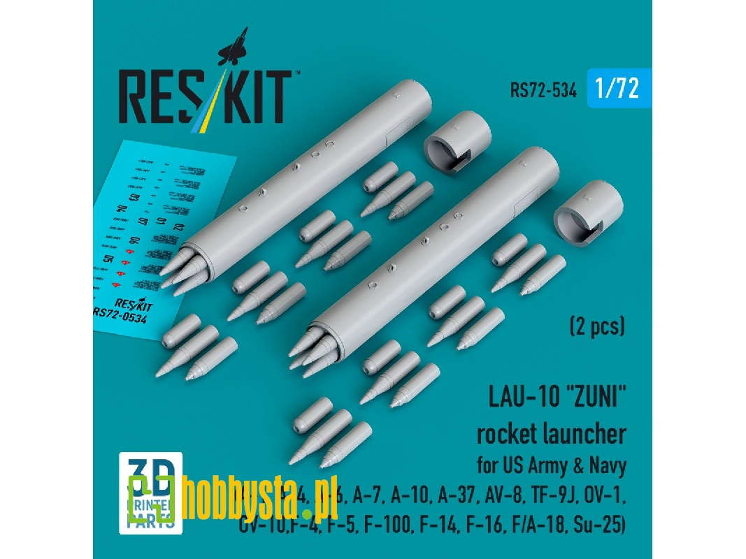Lau-10 "zuni" Rocket Launcher For Us Army & Navy (2 Pcs / 3d Printed) - image 1