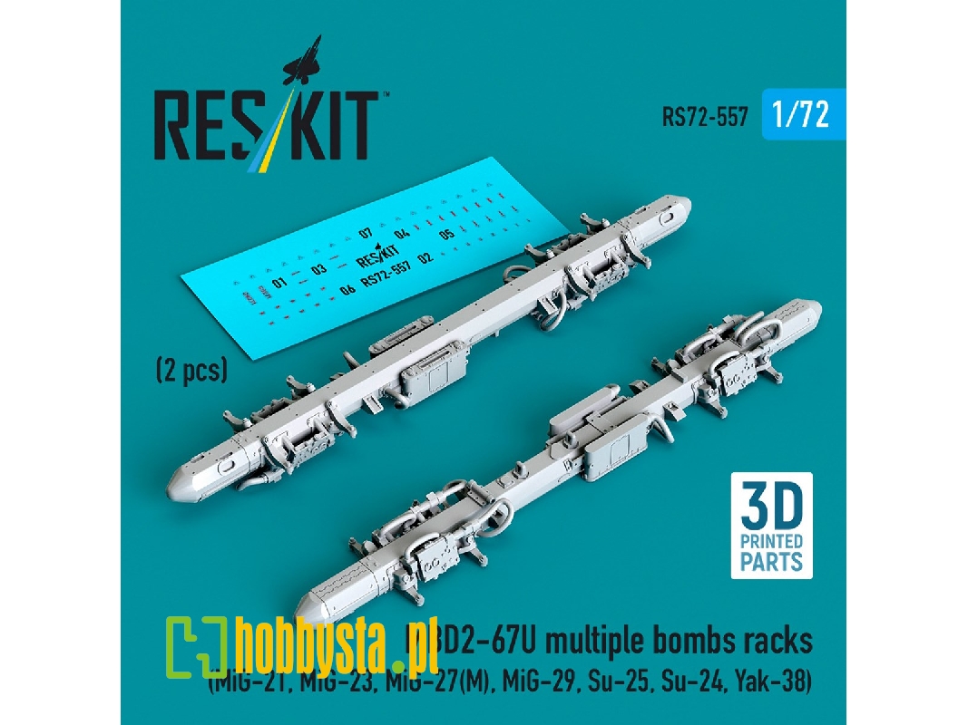 Mbd2-u6-67u Multiple Bombs Racks (2 Pcs / 3d Printed) - image 1 Mbd2-u6-67u Multiple Bombs Racks (2 Pcs / 3d Printed) - image 1