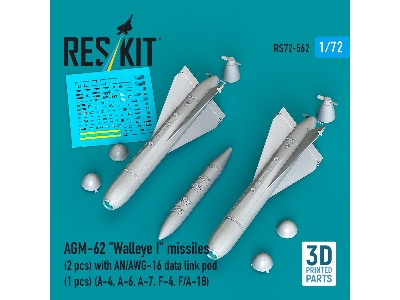 Agm-62 "walleye I" Missiles (2 Pcs) With An/Awg-16 Data Link Pod (1 Piece) - 3d Printed - image 1