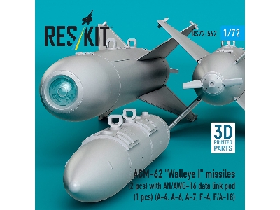 Agm-62 "walleye I" Missiles (2 Pcs) With An/Awg-16 Data Link Pod (1 Piece) - 3d Printed - image 2