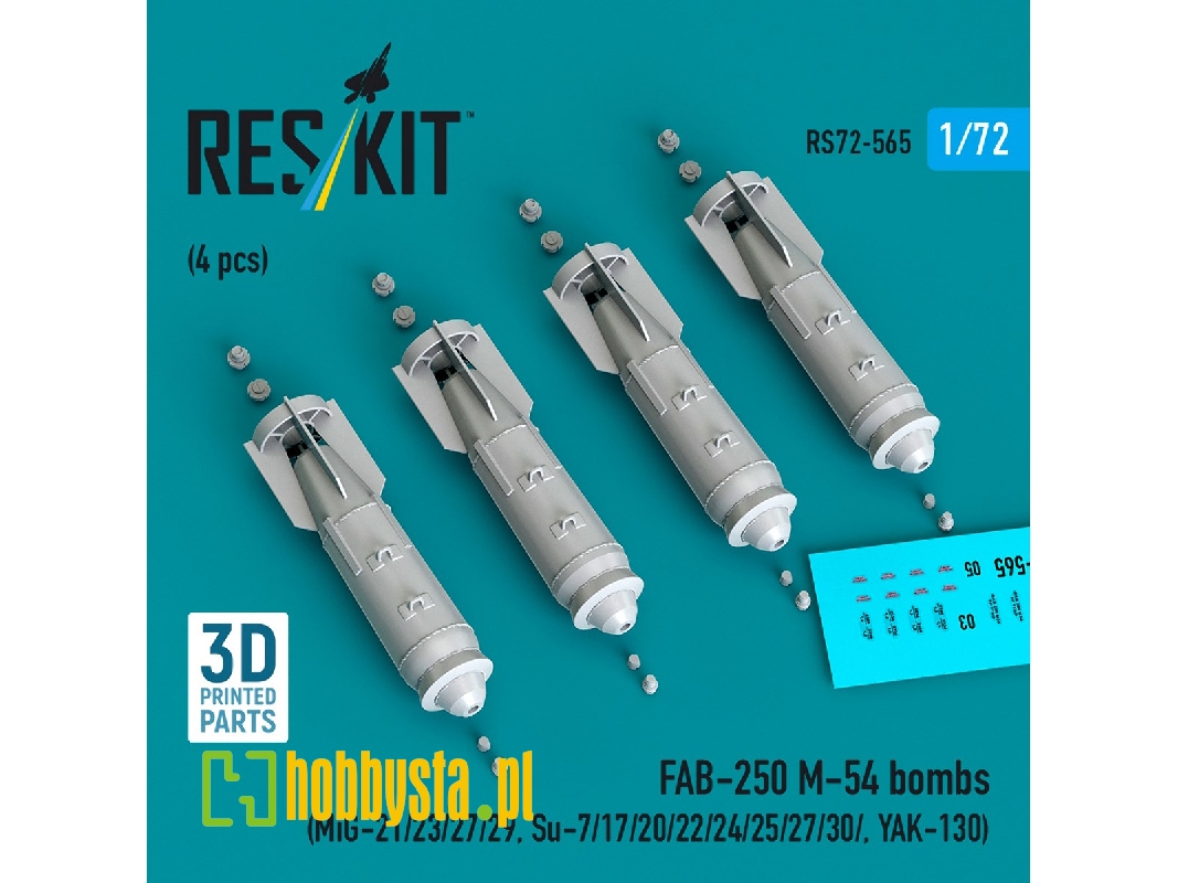 Fab-250 &#1052;-54 Bombs (4 Pcs / 3d Printed) - image 1