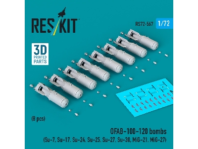 Ofab-100-120 Bombs (8 Pcs / 3d Printed) - image 1