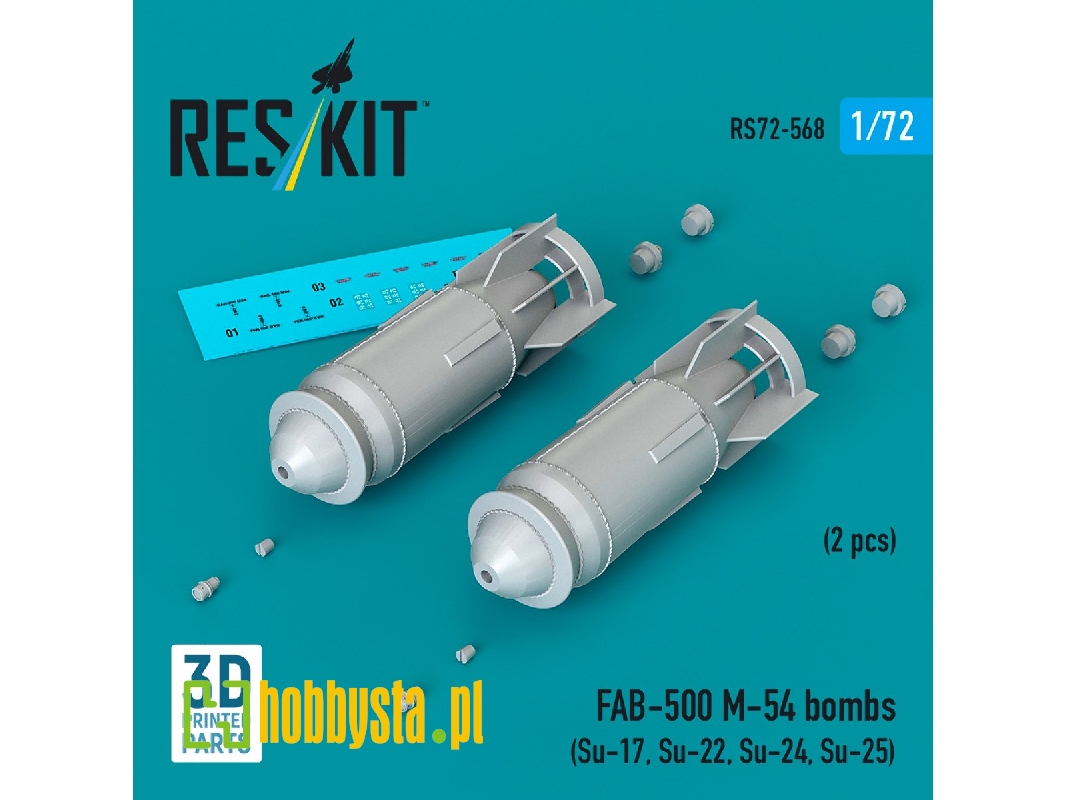 Fab-500 M-54 Bombs (2 Pcs / 3d Printed) - image 1