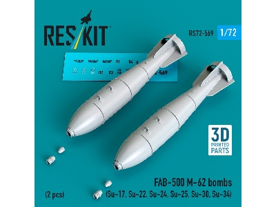 Fab-500 M-62 Bombs (2 Pcs / 3d Printed) - image 1