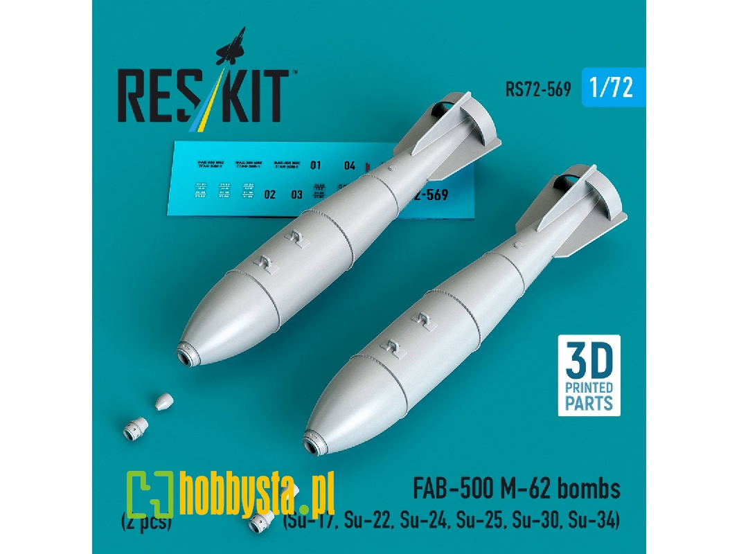 Fab-500 M-62 Bombs (2 Pcs / 3d Printed) - image 1