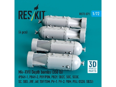 Mk.Xvii Depth Bombs 350 Lb (4 Pcs / 3d Printed) - image 2