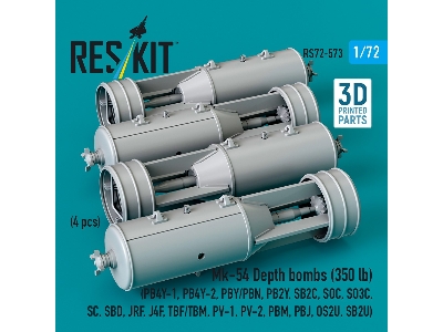 Mk.54 Depth Bombs 350 Lb (4 Pcs / 3d Printed) - image 2