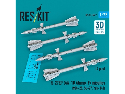 R-27ep (Aa-10 Alamo-f) Missiles (4 Pcs / 3d Printed) - image 1